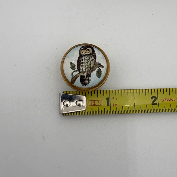 VTG Halcyon Days Bilston Battersea Enamels Owl Trinket‎ Pilll Box England - Picture 2 of 8